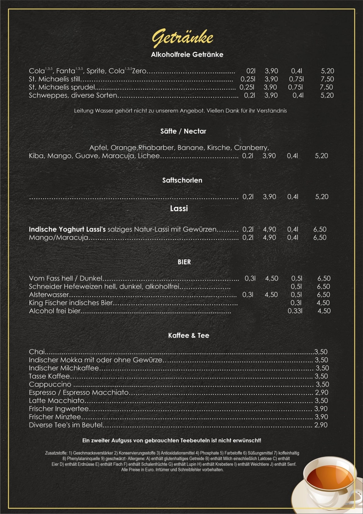 menu